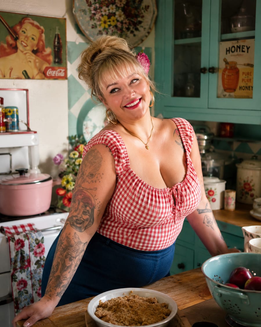 GoBunny food creator preparing a dish in a bright kitchen
