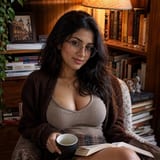 GoBunny lifestyle creator at home with a coffee and books