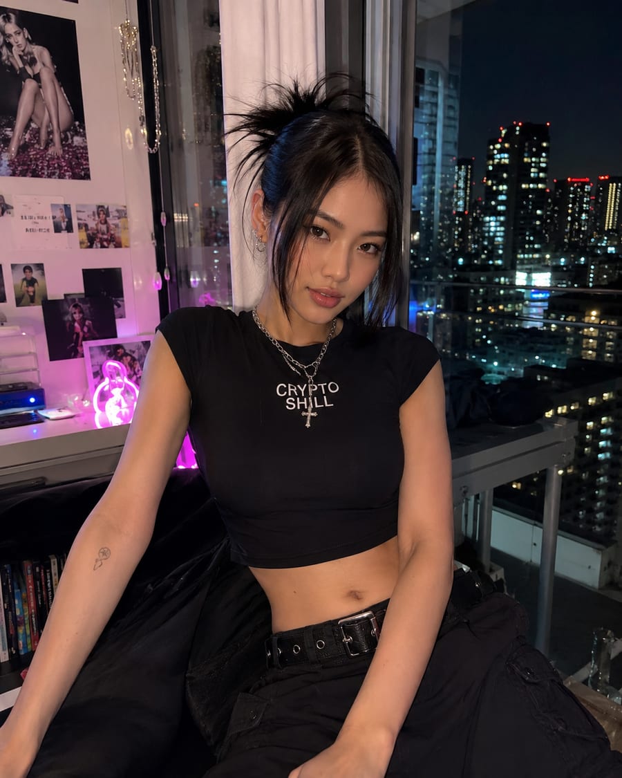 GoBunny creator out in a vibrant city nightlife setting