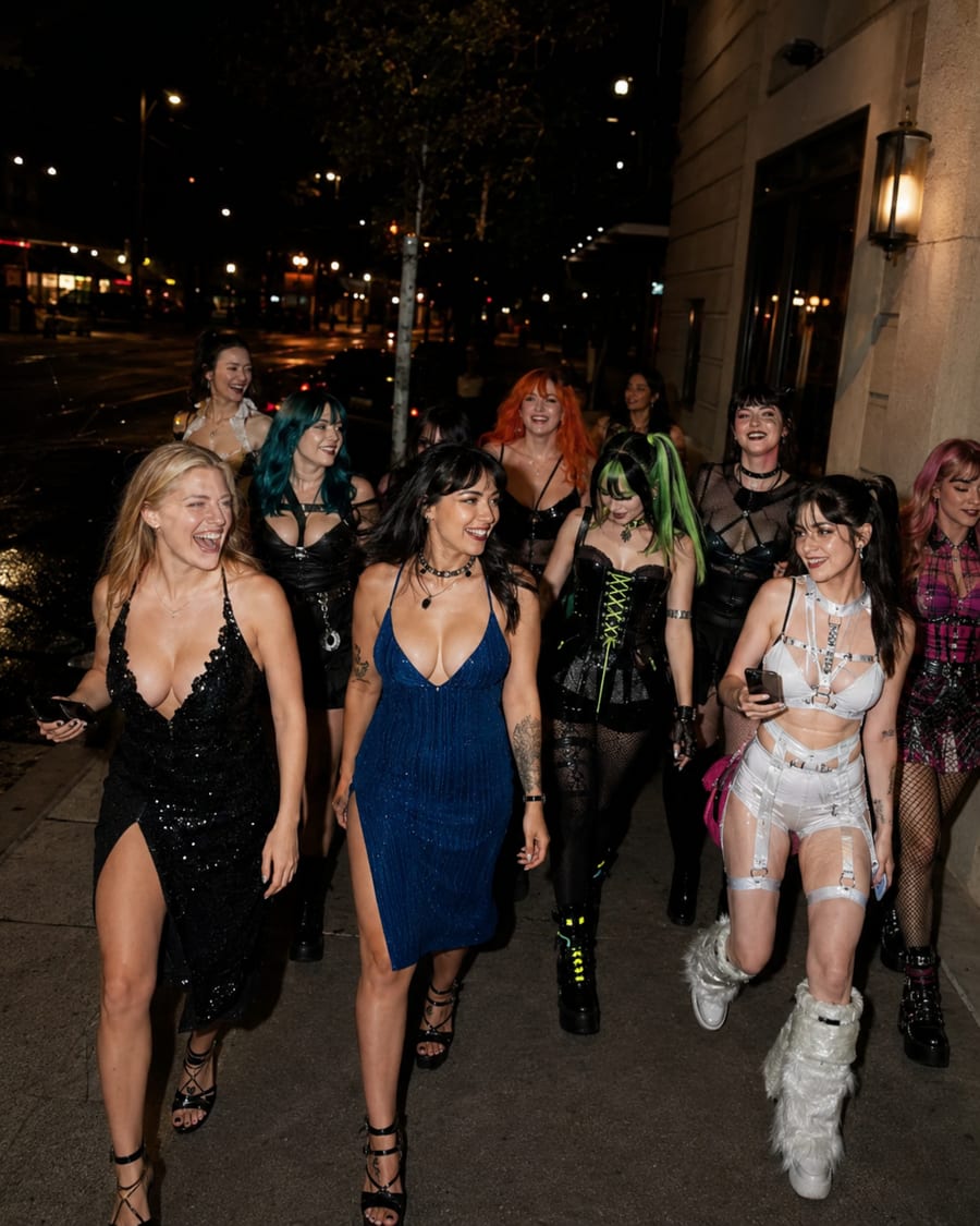 GoBunny creators dressed up for a night out together